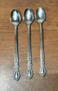 3 MCM vintage Ekco Eterna SANDRA JEANNE Stainless Japan Glossy Iced Teaspoons - Picture 1 of 5