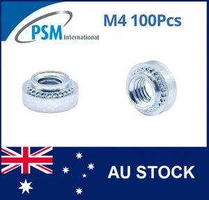 M4?SELF CLINCHING NUT ROUND SWAGE INSERT STEEL ZINC PLATED PSM P-S-M4-2-Z?100PCS - Picture 1 of 4