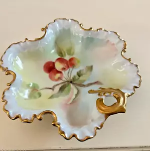 Bayrische Servierschale JHR mit Obst Goldrand 1857-1900 - Bild 1 von 5