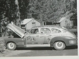Vtg 40s Car Snapshot Photograph FLORIDA SPECIAL to CALIFORNIA CONV Decals Photo - Picture 1 of 4