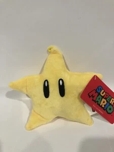 Super Mario Plush Nintendo Yellow Star 6” Plush New - Picture 1 of 2