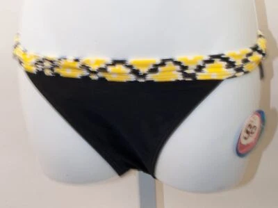 SO женщины черный с желтым принтом бикини низ купальный костюм Рекомендуемая розничная цена производителя $26 - Изображение 1 из 2