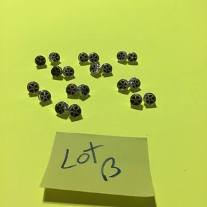 VINTAGE 10 PAIR GROUP 5 SPOKE CHROME MAG WHEELS / H-O SCALE / UNMARKED / LOT B ! - Picture 1 of 11
