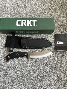 CRKT KOMMER CATCHALL Sheepsfoot Blade, Rubberized GRN Handles,Thermoplast Sheath - Picture 1 of 7