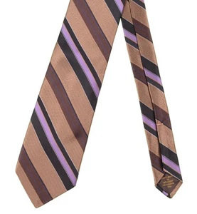CURRENT MODEL Robert Talbott Best of Class Bronze Purple Chevron Stripe Silk Tie - Picture 1 of 6