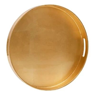 Bandeja decorativa redonda dourada MAONAME 13" para mesa de centro bandeja de servir moderna com... - Imagem 1 de 4