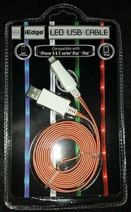 iEdge 6' LED Lighted USB Apple iPhone Charging Cable E-265 NEW Assorted Colors - Picture 1 of 3
