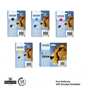 Lote multipack cartuchos de tinta originales Epson T0715 serie Cheetah para DX6000 SX405 - Imagen 1 de 6