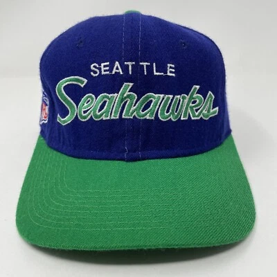 Sombrero DE COLECCIÓN Seattle Seahawks Deportes Especialidades Guión Ajustado LANA 7 1/4 90s NFL Foto 1 de 4