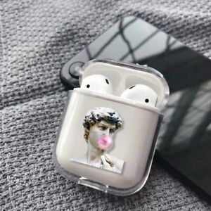 Funny Michelangelo David Bubble Gum Clear Plastic Cover Case For Apple AirPods