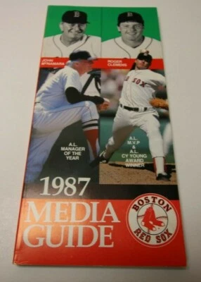 1987 OFFICIAL BOSTON RED SOX BASEBALL MEDIA GUIDE BASEBALL RARE ROGER CLEMENS - Image 1 of 3