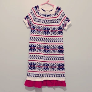 Girls Ruffle Ski Sweater Dress - Picture 1 of 5