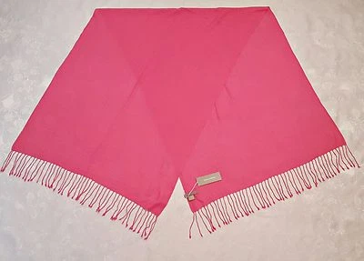 ALEMANIA AUTÉNTICA BUFANDA CODELLO FAVORITOS ROSA MACIZO 100% CACHEMIR FLECOS LARGOS Foto 1 de 4