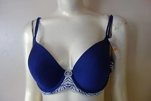 WACOAL 55486 LUXE RARE BEAUTY PUSH-UP BU/W RA INDIGO SIZE 32DD NWT - Picture 1 of 1