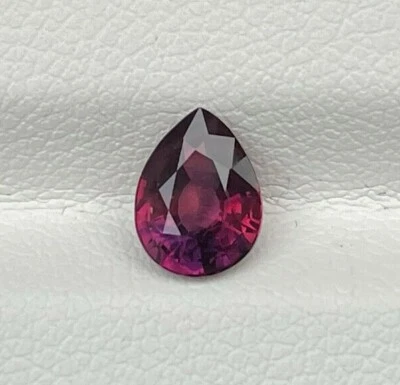 Natural Red Ruby Sapphire 1.11 Cts Pear Cut Madagascar Loose Gemstone - Image 1 of 4