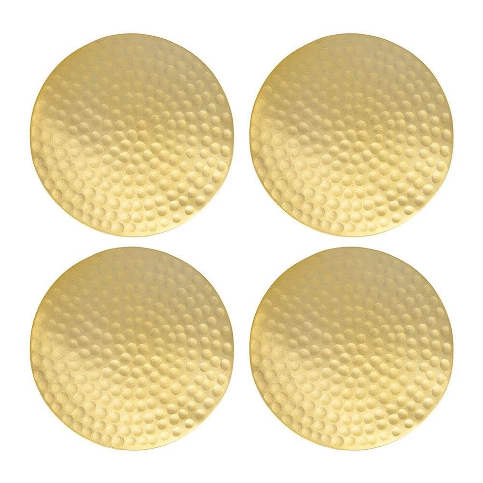 Set Di 16 Placcato Oro Elaborato Design Sottobicchieri con Velluto Base Per 1.1m - Immagine 1 di 4