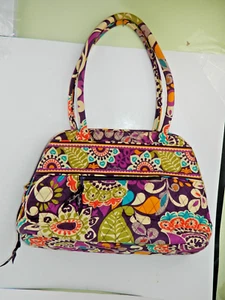 VERA BRADLEY PLUM CRAZY PURPLE QUILTED PURSE/TOTE BAG,DOUBLE HANDLE,APPROX.13X10 - Picture 1 of 10
