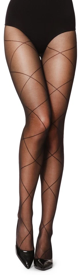 Merry Style Damen Strumpfhose 20 DEN Ohne Höschenteil Gemustert Strumpfhosen S-L - Bild 1 von 1