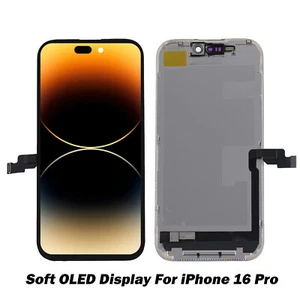 Conjunto de pantalla táctil OLED suave para iPhone 16 Pro LCD negro de repuesto - Imagen 1 de 8
