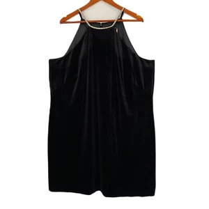 Alex Marie Formal Dress Women 22W Black Velvet Rhinestone Cocktail Party LBD NWT - Picture 1 of 10