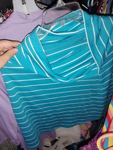 old navy Stretch blau gestreift Viskose Medium Damen kurzer Rock Basic - Bild 1 von 2