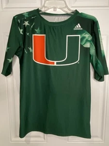 Adidas Boys XL Extra Large Miami Hurricanes Huge Logo Performance T-Shirt - Picture 1 of 7