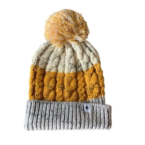 Cappello SMARTWOOL ISTO Retro Beanie Pom MIELE ORO Nuovo con etichette Lana Merino - Foto 1 di 9