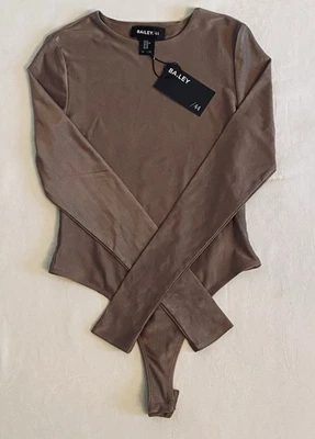 Bailey Ballet Scoop Manga Larga Tanga Body Bronce Marrón Mujer Talla XS NUEVO CON ETIQUETAS Foto 1 de 4