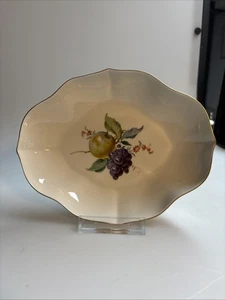 2508019 Meissen Porzellan Blattschale mit Obstdekor 1. Wahl, ca. 19 x 14,5 cm - Bild 1 von 9