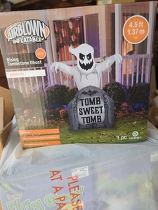 4.5 Rising Tombstone Ghost LED Airblown Yard Inflatable Animated Halloween New! - Picture 1 of 5