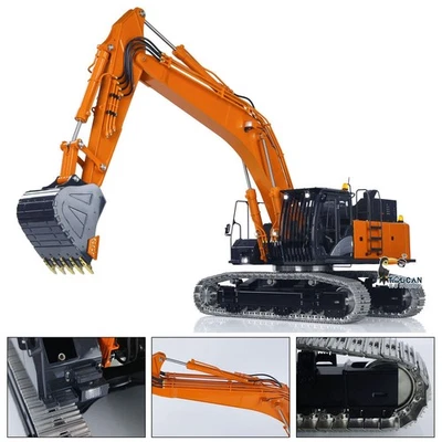 Excavadora hidráulica de radiocontrol de 1/14 en stock de EE. UU. Excavadora pesada para automóvil anillo deslizante eléctrico Foto 1 de 4