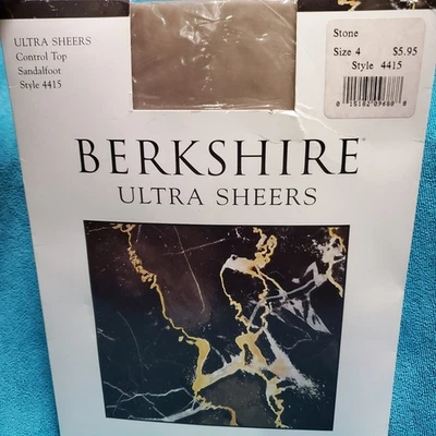 Berkshire Ultra Sheer Pantyhose Queen Plus Sz 4 145-175 Lbs  Stone - Image 1 of 4