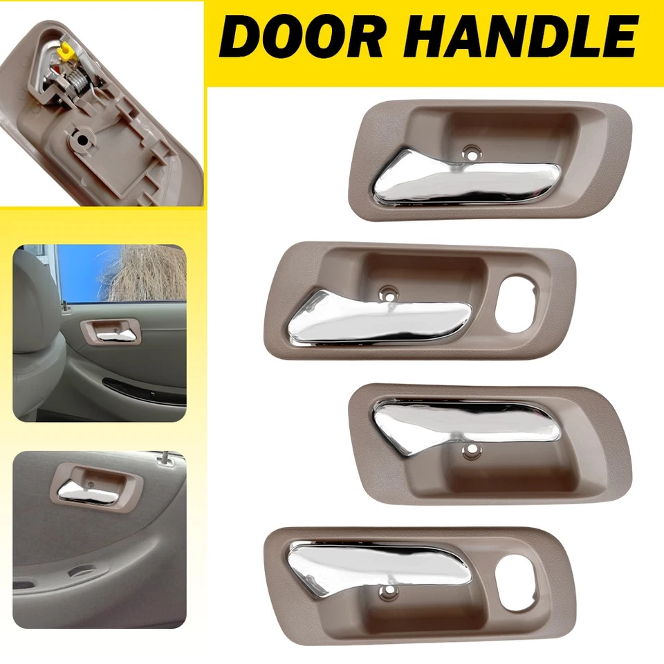 4x manijas de puerta interior delanteras + traseras beige para Honda Accord 1999-04 Odyssey 1998-02 Foto 1 de 4