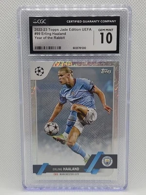 2022-23 Topps Jade Edition #99 UEFA Erling Haaland Year Of The Rabbit /99 GEM 💎 - Image 1 of 4