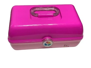 Vintage Caboodles Make-Up Kosmetik Aufbewahrungsbox Behälter groß rosa auf rosa USA - Bild 1 von 3