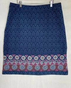 White Stuff Rock 14 blau Blumenmuster Boho Retro bestickt Nähte Freizeit - Bild 1 von 14