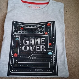 11-12 Grey S/S Game Over Boys T-shirt From Peacocks. New With Tag. Cotton Blend - Picture 1 of 8