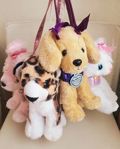 Baby Girl Dog Cat Leopard Tiger Purse Pink Purple White Posh Co lot of 3 - Picture 1 of 10