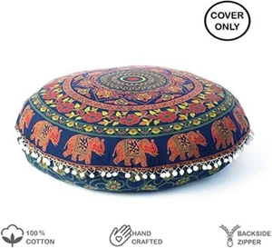 32" Round Floor Pillow Cover Multi Floral Mandala Cushion Cover Home Decor - Picture 1 of 4