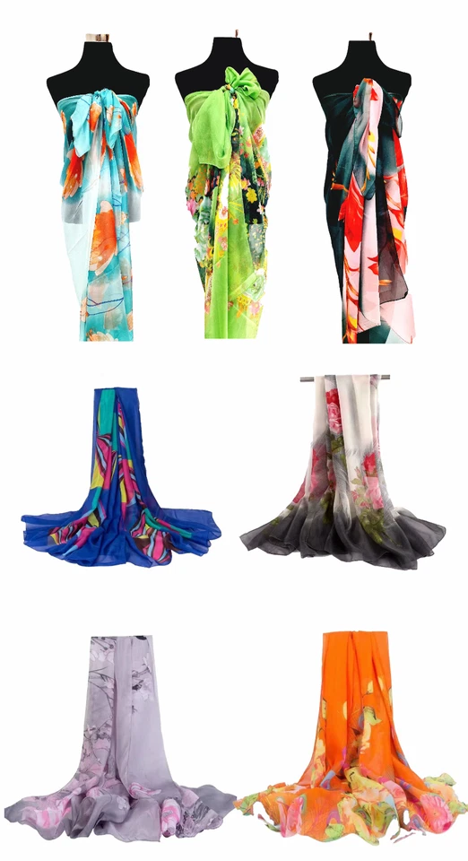 XXL Multifunktions Pareo Schal Wickelrock Strandtuch Wickeltuch Sarong 15-27 - Bild 1 von 1