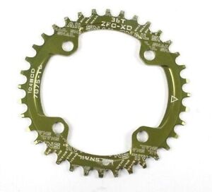 30-38T MTB Road Bike Green Chain Ring BCD104mm Narrow Wide Round Oval Chainring 