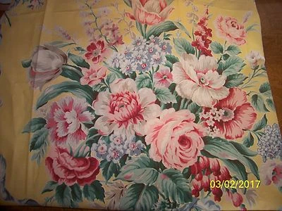 SÁBANA BAJERA DOBLE RARA RALPH LAUREN "EVELYN" - TELA CHINTZ FLORAL AMARILLA - 3 disponibles Foto 1 de 4