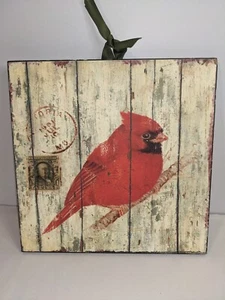 Cardinal Bird Wall Decor~Distressed Design~Wood Picture Plaque~Free Shipping!! - Picture 1 of 2
