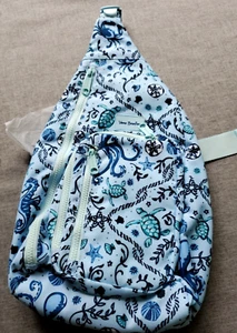 Vera Bradley Reactive LARGE Sling Backpack Mint Sea Life Seahorse Turtles NWT - Picture 1 of 9
