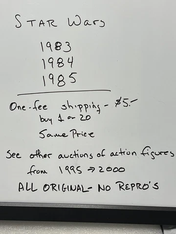 STAR WARS figures Years 1983, 1984 & 1985 One shipping price Cover