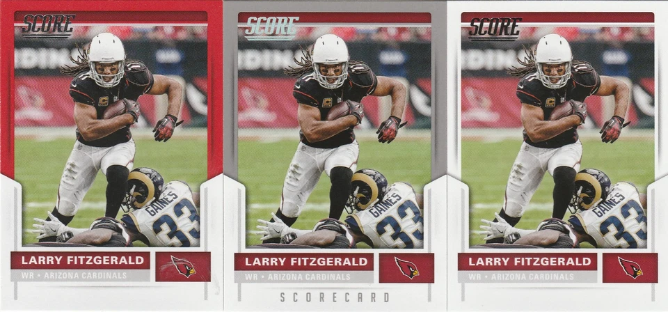 Larry Fitzgerald ARIZONA CARDINALS 2017 SCORE RED FAT PACKS, SCORECARD +Base 191 - Image 1 of 1