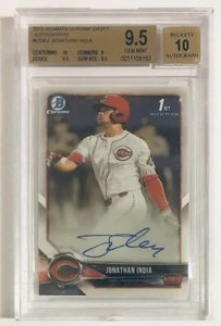 Jonathan India 2018 Bowman Chrome Draft 1st Auto RC BGS 9.5/10 Cincinnati Reds - Picture 1 of 2