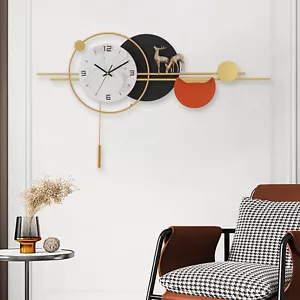 90*50cm Large Wall Clocks for Living Room Decorative, Modern Silent Wall Clock - Picture 1 of 19