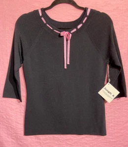 NWT~Joseph A. Women~ Black & Pink Ribbon Pullover Sweater~ Size M - Picture 1 of 6