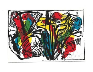 Nelson Dominguez Serigraphy Postcard 283/400 4.6” x 6.8” 11.6 x 17.2 Cuban Art - Picture 1 of 4